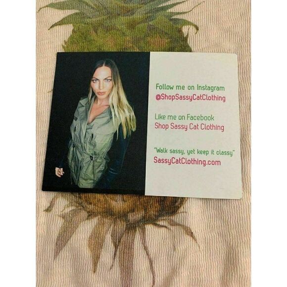 Wild Fox Womens Pink Pineapple Long Sleeve Sweater Top Xs - Picture 7 of 7